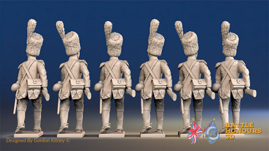 French dismounted Dragoon elite advancing set 1 rear view