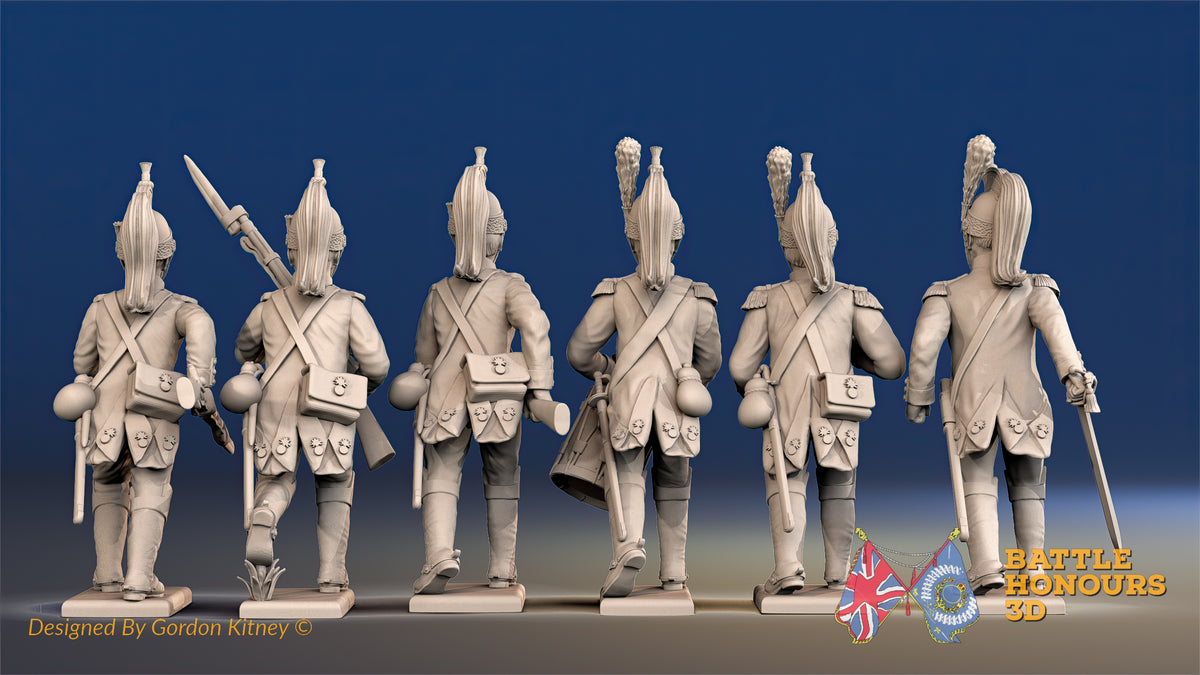 French dismounted Dragoon advancing command rear view