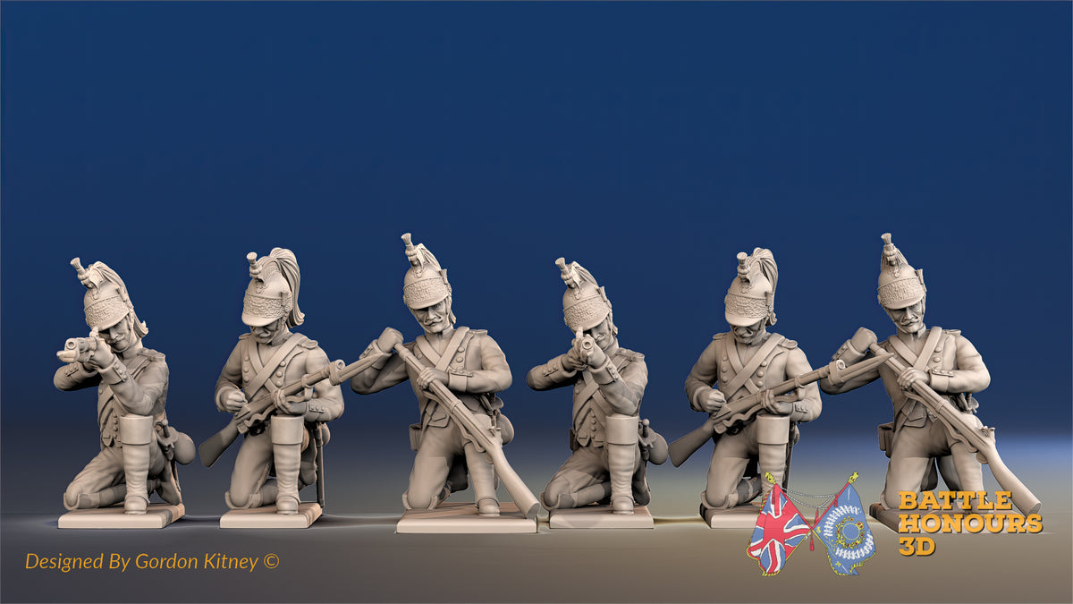 French dismounted dragoon cavalry loading and firing kneeling