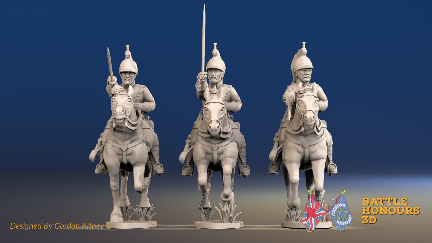 French Dragoon Covered Helmet Galloping Back Set 1