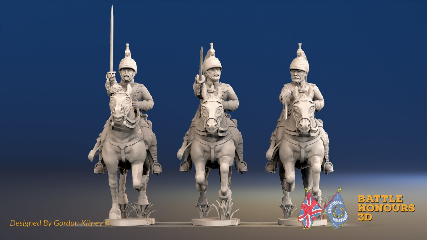 French Dragoon Covered Helmet Galloping Back Set 2