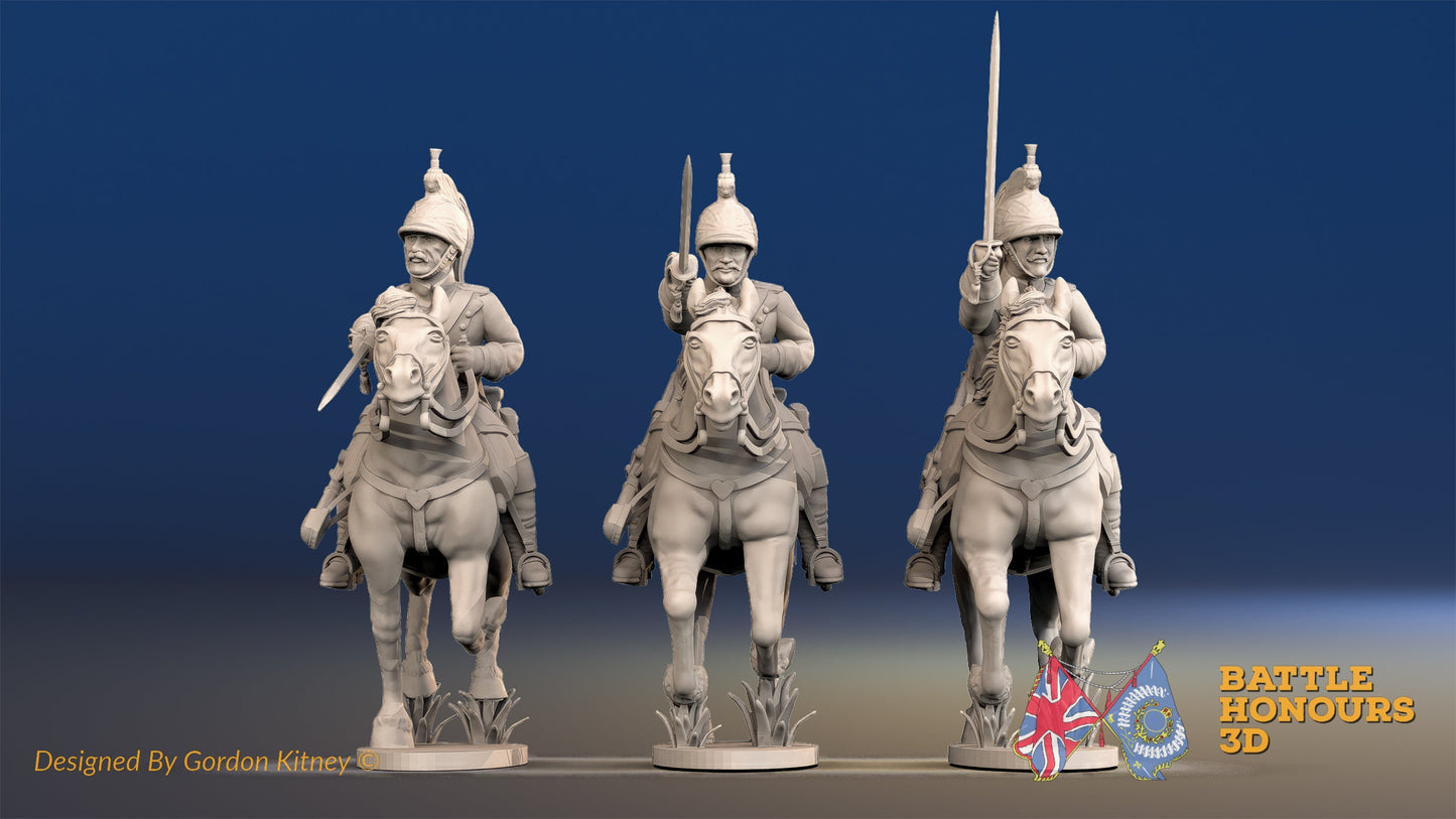 French Dragoon Covered Helmet Galloping Back Set 3