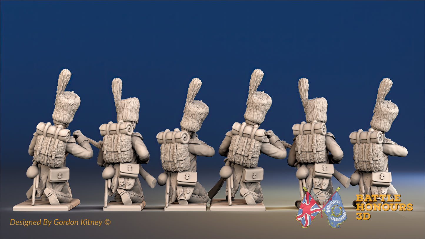 French Elite Foot Dragoon Loading Firing Bearskin Gaiter Kneeling