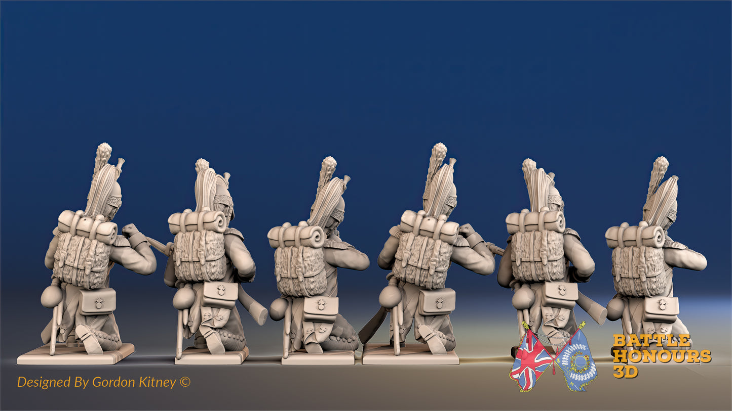 French Elite Foot Dragoon Loading Firing Helmet Gaiter Kneeling