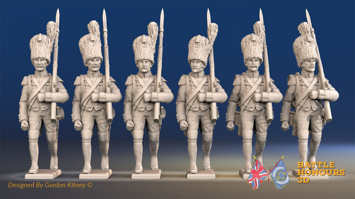 French elite foot Dragoon march attack bearskin gaiter
