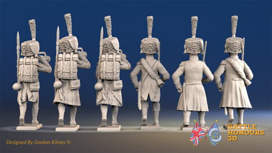 French elite Voltigeurs advancing command rear view