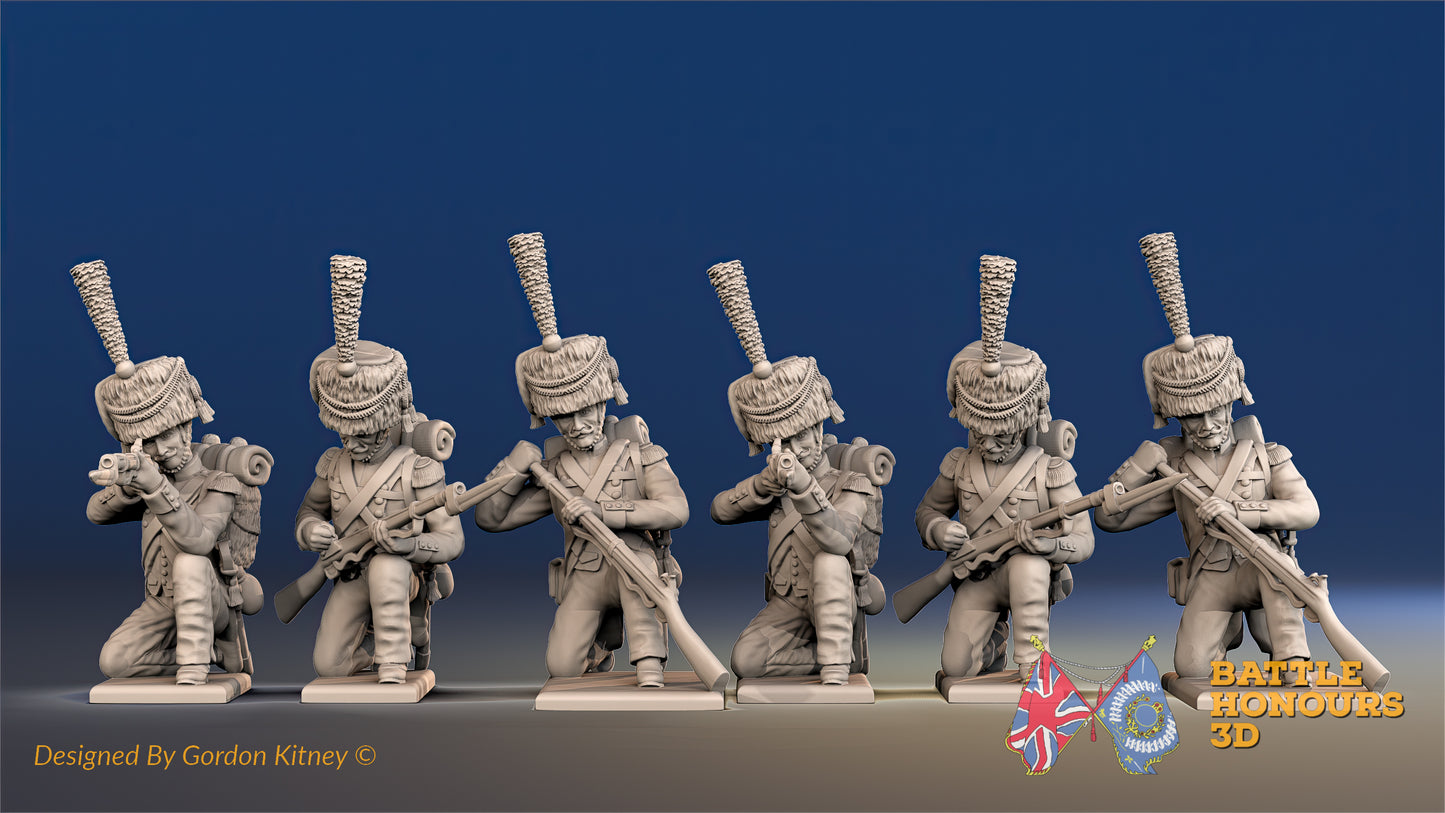 French Elite Voltigeurs Colpack Loading Firing Kneeling