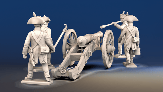 Napoleonic French Foot Artillery bicorne and trousers loading crew rear view
