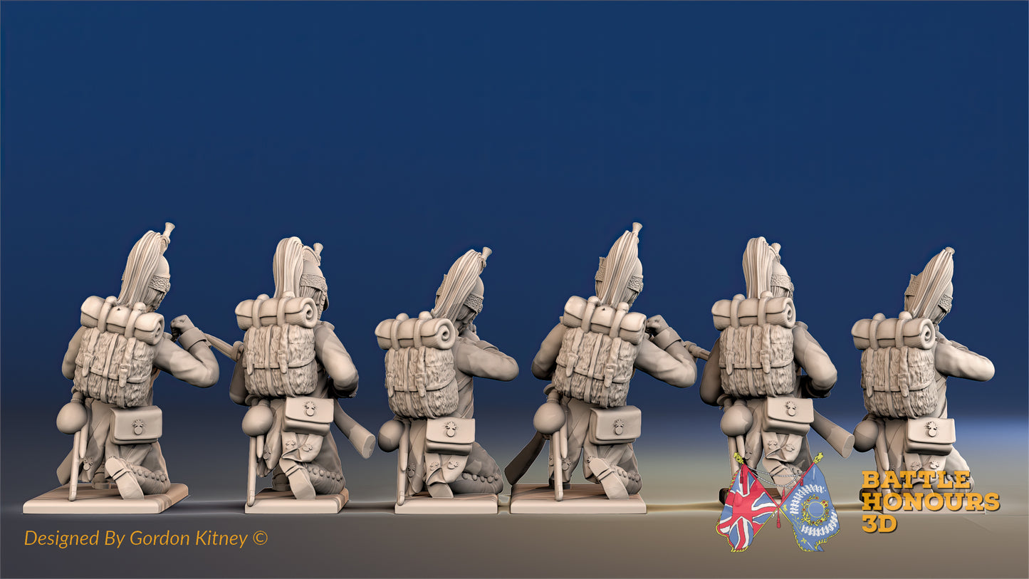 French Foot Dragoon Loading Firing Helmet Gaiter Kneeling