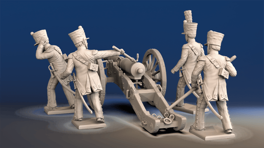 Napoleonic French Horse Artillery - Firing Crew, Covered Shako