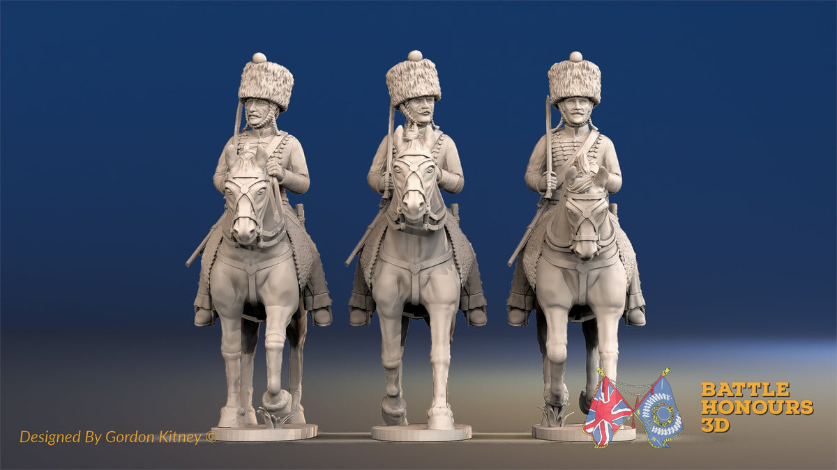 French Hussar elite campaign dress colpack trotting alternate view