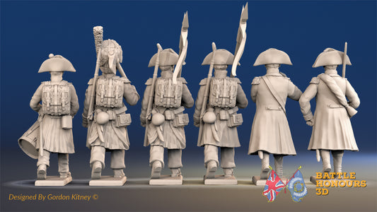 French line command march attack bicorn greatcoat rear view