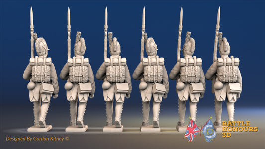 French Tarleton Fusiliers march attack gaiters rear view