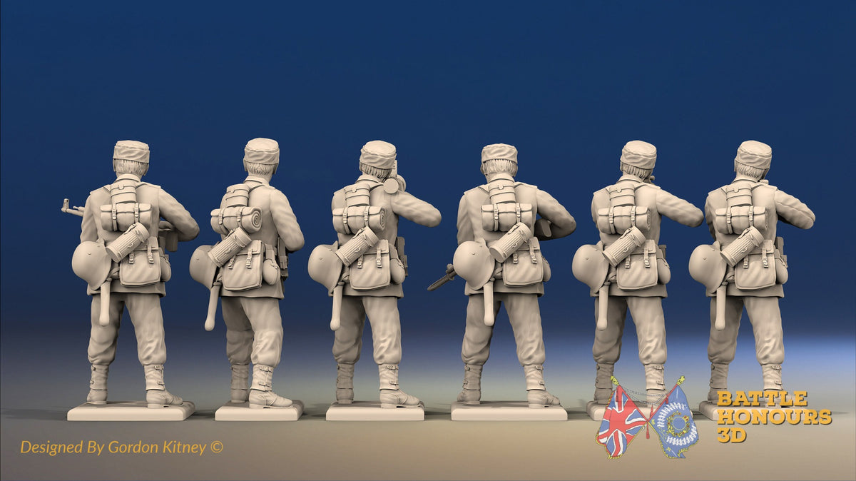 WW2 German Infantry Gaiters Field Cap Firing miniature figures rear view