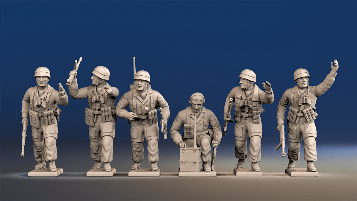 German Paratroopers command figures alternate view