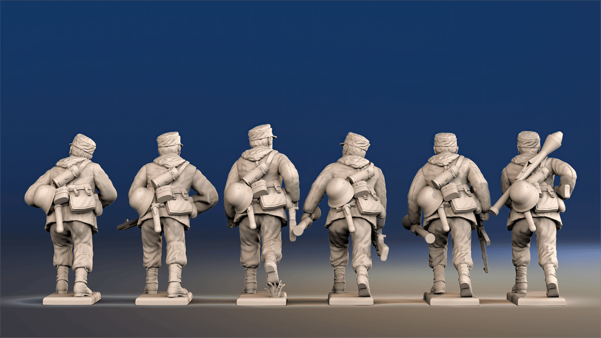WW2 German Waffen-SS - Advancing, Field Caps and Gaiters