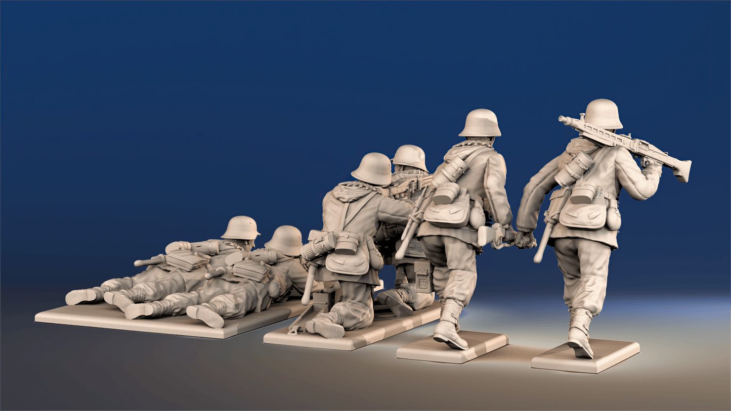 WW2 German Panzergrenadiers - MG42 Machine Gun Team, Smocks and Gaiters