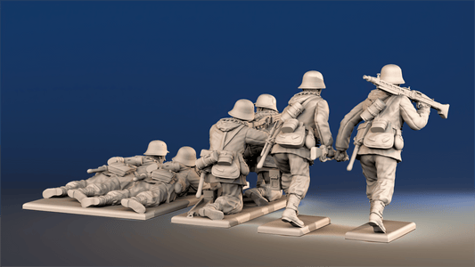 WW2 German Panzergrenadiers - MG42 Machine Gun Team, Smocks and Gaiters