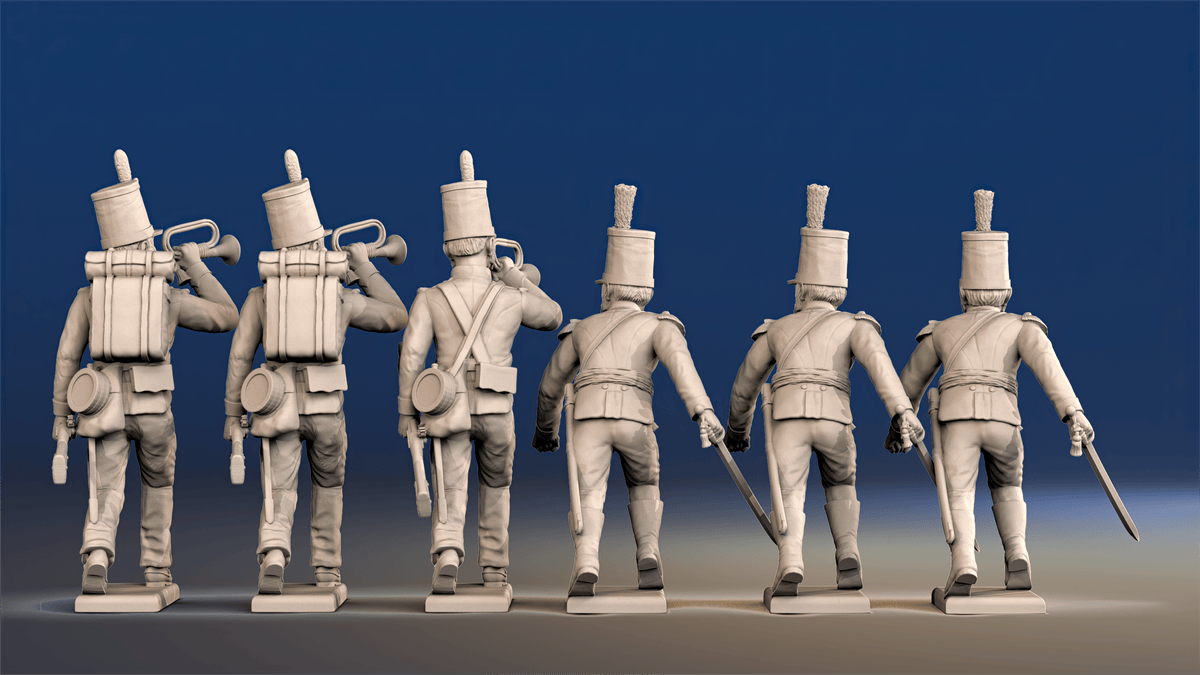 Portuguese 1st Caçadores infantry command rear view