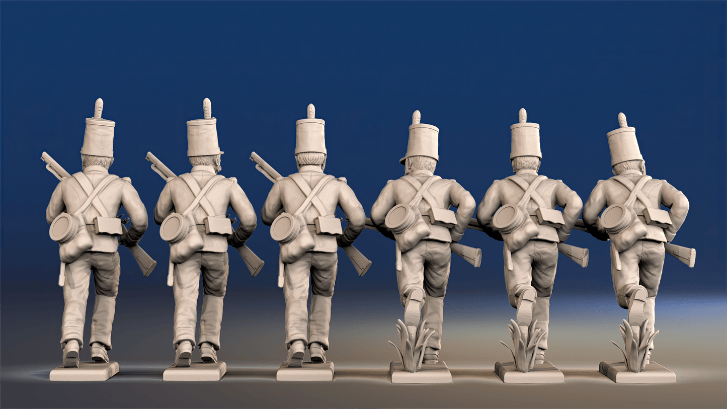 Portuguese 1st Caçadores advancing skirmishers rear view