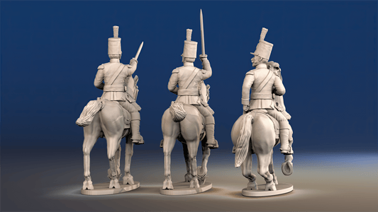 Portuguese line infantry mounted colonel command rear view