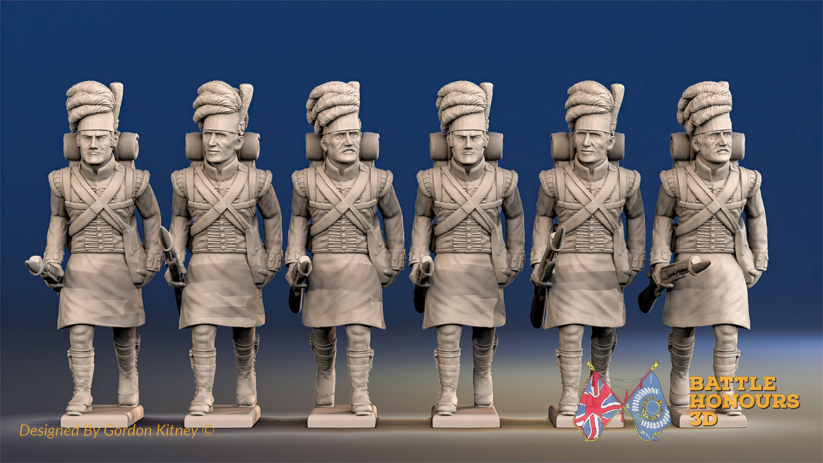 Scottish Highland flank company treble time kilts alternate view