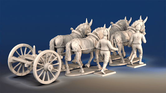 Spanish artillery 4-mule limber rear view