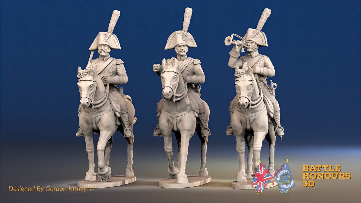 Spanish Light Dragoons command trotting alternate view