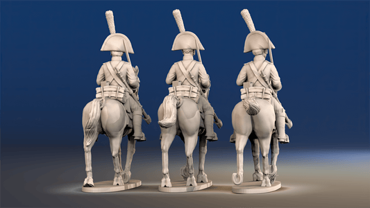 Spanish light dragoons trotting rear view