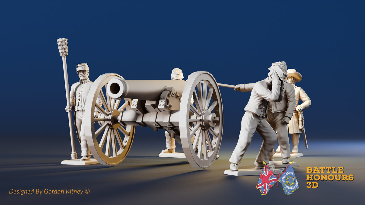 USA artillery firing miniature figures view 2