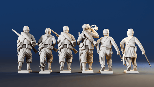 Union skirmishing Zouave command rear view