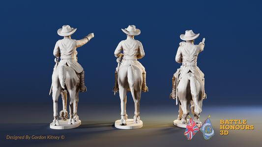 USA mounted colonel campaign hats miniature figure rear view