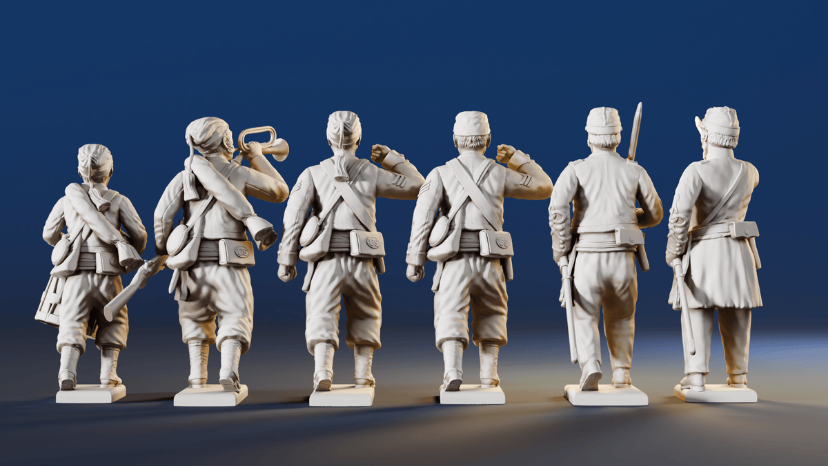 Union right shoulder shift Zouaves command rear view