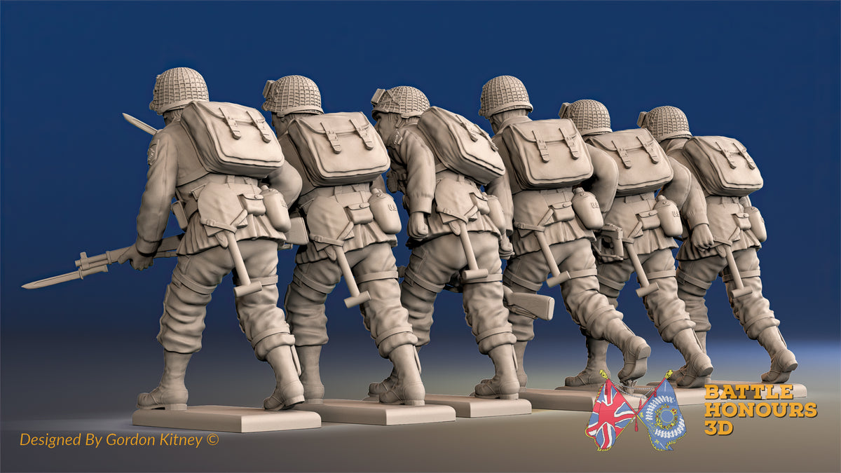 US Airborne advancing rear view