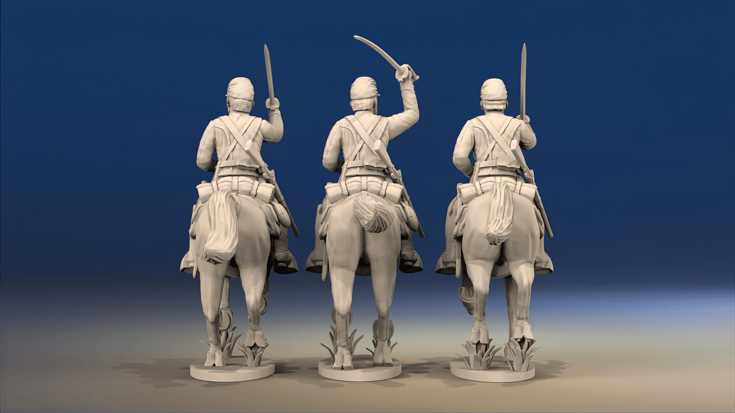 Union cavalry galloping shell jacket kepi with sword rear view