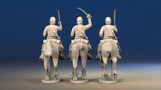 Union cavalry galloping shell jacket kepi with sword rear view