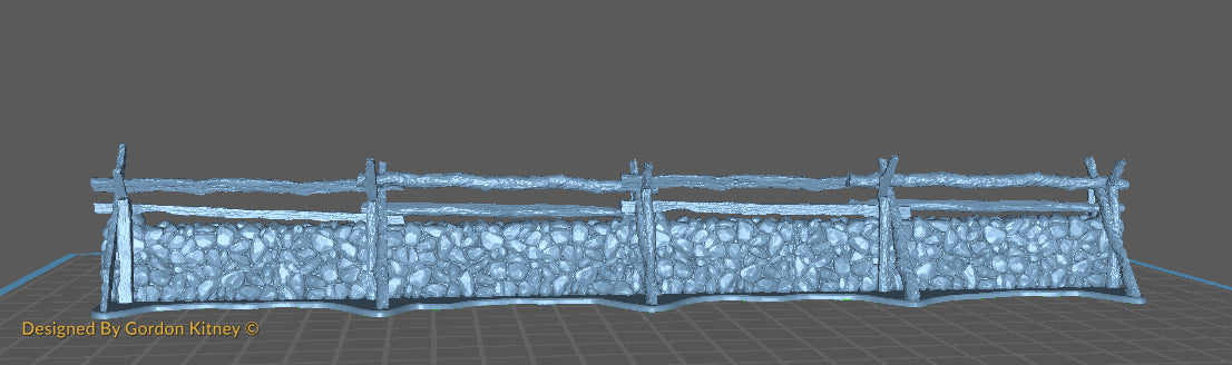 Split‑Rail & Stone Wall Fence Variant 3 Terrain (American Civil War)