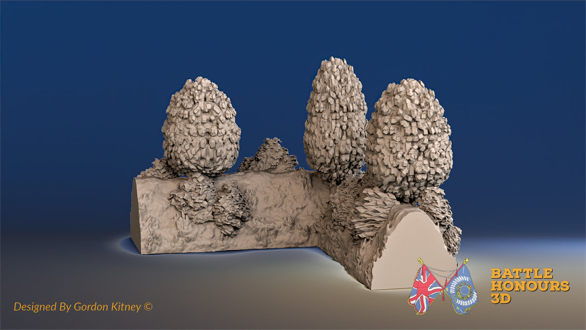 WW2 thin bocage corner terrain section 2 alternate view