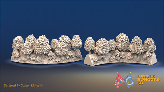 Hedgerow Curve Terrain Set – Thick Bush (Bocage, Normandy) (WW2)