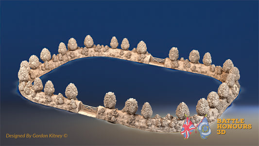 Hedgerow Oval Enclosure Terrain – Thin Bush (Bocage, Normandy) (WW2)