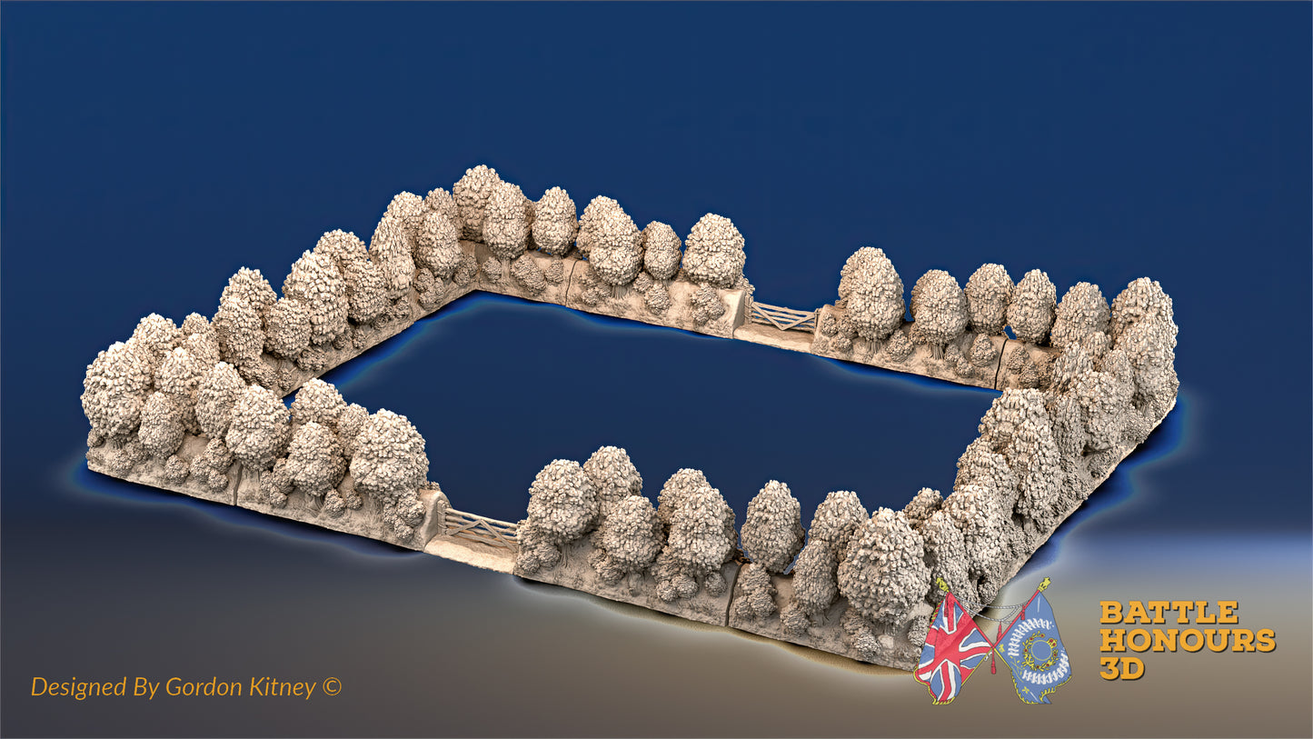 Hedgerow Rectangular Enclosure Terrain - Thick Bush (Bocage, Normandy) (WW2)
