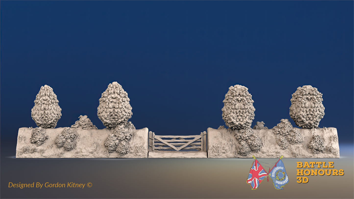 Hedgerow Gate Terrain Set – Thin Bush (Bocage, Normandy) (WW2)