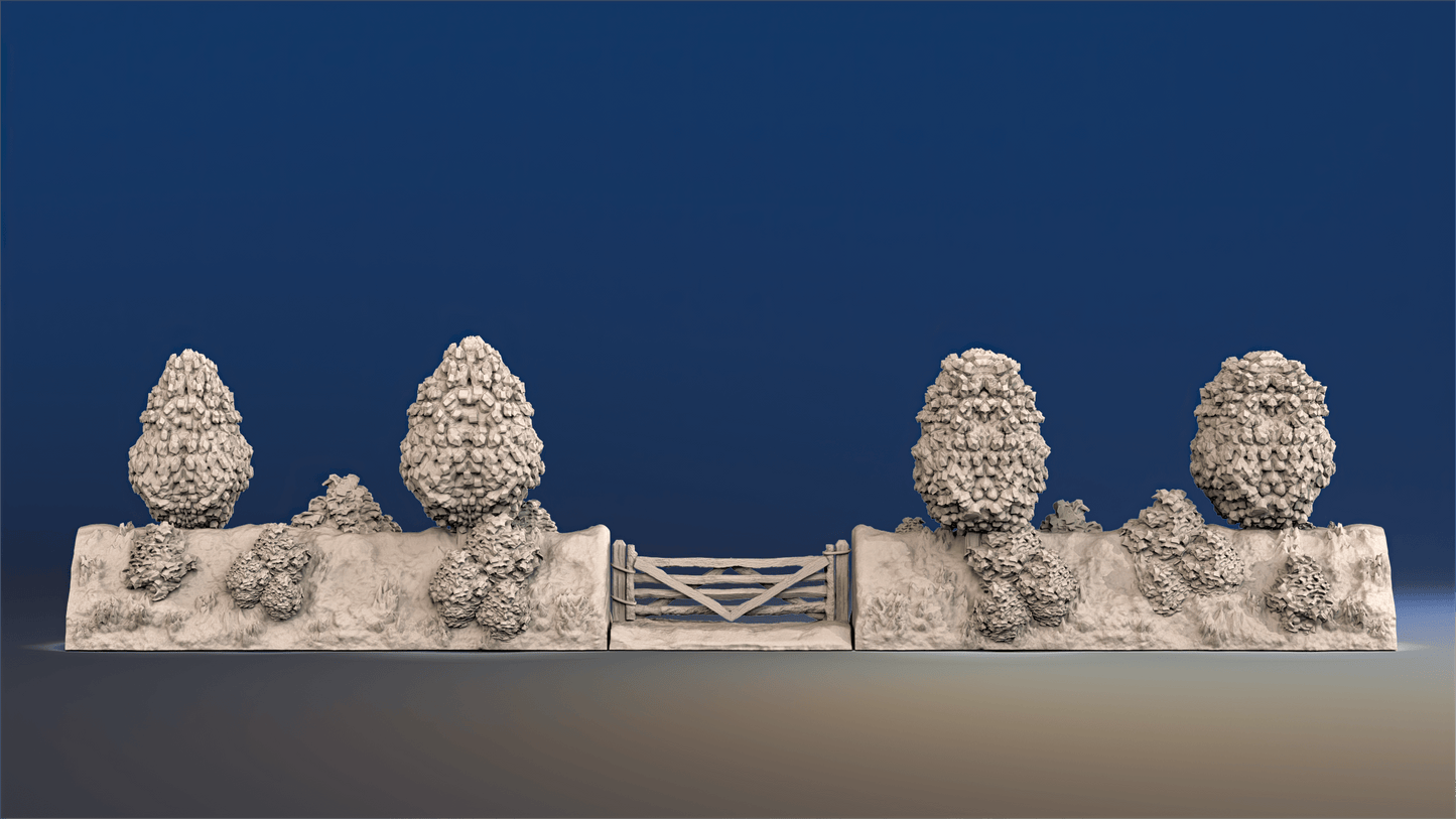 WW2 Normandy thin bush bocage hedgerow gate alternate render