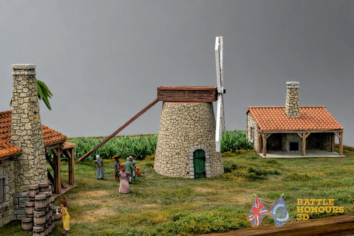 Colonial Caribbean windmill version 2 terrain model graphic