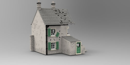 Destroyed Normandy Townhouse 1 Terrain (WW2)