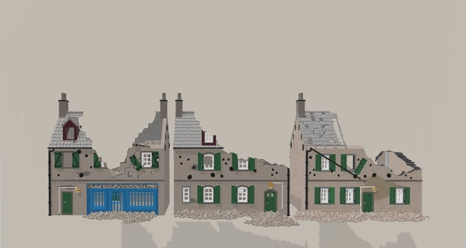Destroyed Normandy Rural Buildings Terrain (WW2)