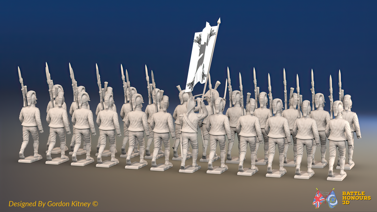 Napoleonic Spanish Cazadores Battalion March Attack - Sandals - 24 figures, rear view