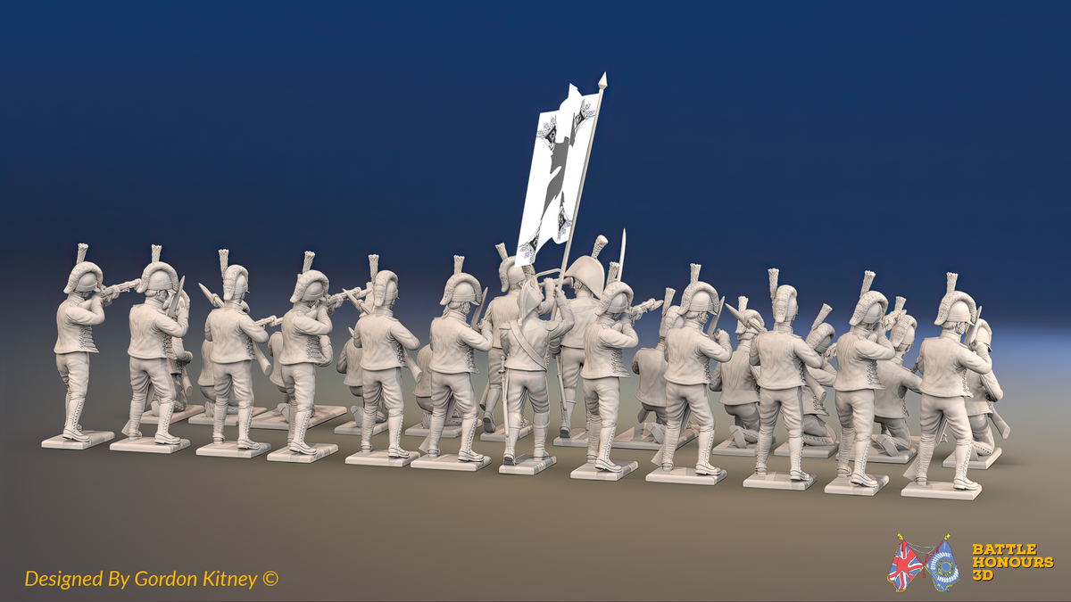 Napoleonic Spanish Cazadores Battalion Firing Line - Gaiters - 24 figures, rear view