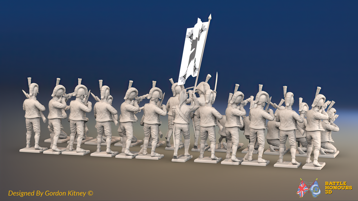 Napoleonic Spanish Cazadores Battalion Firing Line - Sandals - 24 figures, rear view