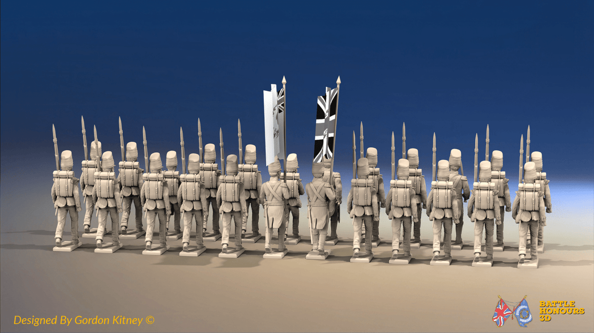 Napoleonic British Line Infantry Battalion March Attack - Covered Belgic Shako - 24 figures, rear view